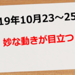 【2019年10月23日～24日】妙な動きが目立つ