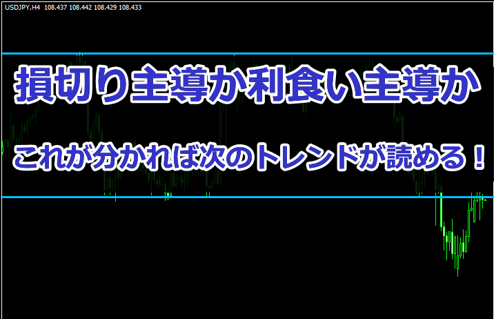 ラインブレイクには 利食い主導 か 損切り主導 かの2パターンがある