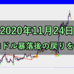 ユロドル暴落後の戻りを狙う(2020年11月24日)